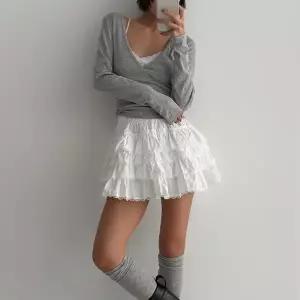 [다잇템] 여자 레이스 티어드 발레코어 프릴 벚꽃룩 미니스커트