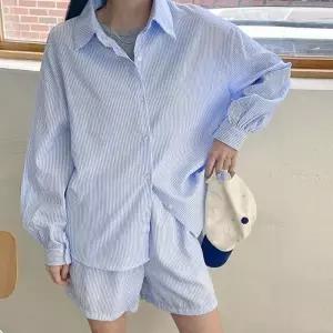 [다잇템] 여자 남방 단가라 쿨링 봄여름 하프팬츠 세트