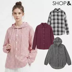 [샵앤] [무료배송] 여성 코디만능 루즈핏 체크 셔츠 3종 균일가