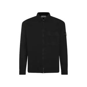 [스톤아일랜드] 캔버스 올드 이펙트 레귤러 핏 집업 오버셔츠 블랙 L1S151200008S00WN V0129