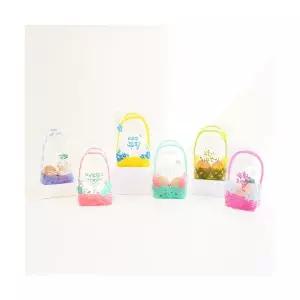 부활절계란포장지 2구바구니형 손잡이비닐 디자인6종랜덤 10매1세트 부활절포장용품 부활절계란꾸미기