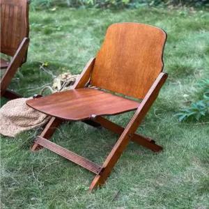 앤티크 빈티지 원목 접이식 의자 야외 폴딩 체어 레트로 월넛 우드 감성 카페 소풍 정원