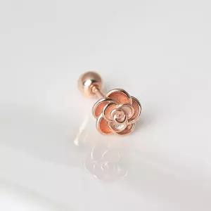 [라울스톤] 14K 로사 볼륨 장미 미니멀 금 피어싱