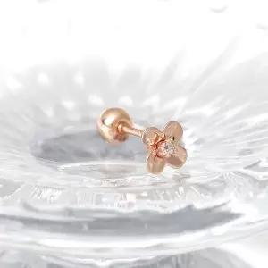[라울스톤] 14K 아젤리아 컷팅 꽃 미니멀 금 피어싱