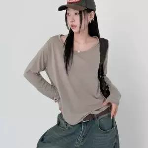 [다잇템] 여자 언발 민무늬 빅사이즈 편한 페미닌 일상룩 티셔츠