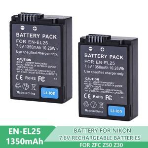 7.6V 1350mAh EN-EL25 카메라 배터리 니콘 ZFC Z50 충전식 USB