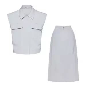 [롯데백화점]페이지플린 카라넥 집업 베스트 롱 스커트 세트 (F4ASET008A)