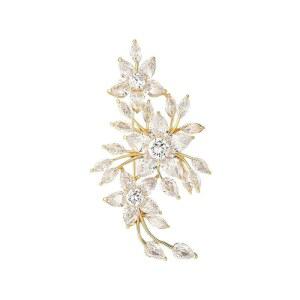 여성 EMEGCY 플라워 브로치 라인스톤 라펠 핀 모자 생일 선물 엄마 아내를 위한 보석