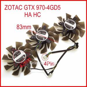 3개/몫 쿨러 팬 12V 83mm 4핀 ZOTAC GTX 970-4GD5 HC HA 그래픽 카드 냉각 팬용