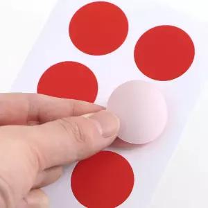 다이어리꾸미기 일기꾸미기 컬러 원형 스티커 60매세트 레드 30mm