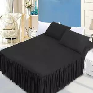 매트리스 커버 침대 블랙 스커트 덮개 프릴 라지킹 퀸