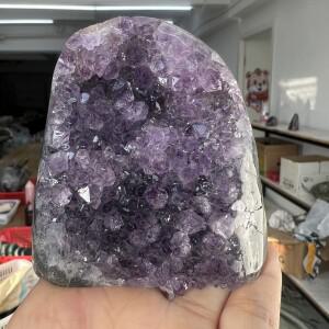 283g 7.5cm 천연 우루과이 드림 자수정 석영 크리스탈 클러스터 스탠드