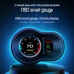 F9-OBD GPS HUD 헤드업 디스플레이 자동차 디지털 속도계 과속 경보 계량기 수온 연료 소비 게이지 OBD2