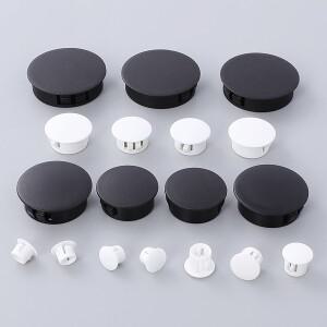 10PCS 스냅온 홀 플러그 5mm ~ 원형 플라스틱 검정색/흰색 블랭킹 엔드 캡 튜브 파이프 삽입 마개