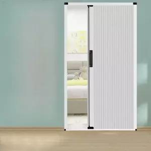 홀딩도어 중문자바라 칸막이 흰색 거실 직물 자바라커튼 문 문의 테두리 폴