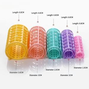 6/8/10/12/14Pcs 무열 헤어 컬러 열 없음 롤러 루트 파마 막대 Bangs 컬링로드 플라스틱 편한 컬 스타일링