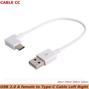 흰색 직각 Type-C USB-C - 2.0 케이블 태블릿 및 전화용 90도 커넥터 0.2m 1m 2m 3M 호환
