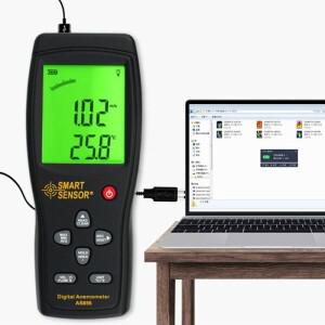 스마트 호환 센서 AS856 디지털 풍속계 테스터 범위 0.3~45m/s