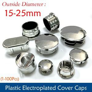 전기도금 플라스틱 플러그 실버 원형 파이프 스테인리스 스틸 튜브 블랭킹 엔드 커버 캡 OD 10-25mm