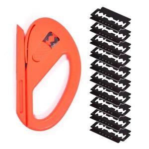 자동차 비닐 랩 나이프 안전 커터 포장지 스티커 카본 파이버 필름 절단 도구 11/12개