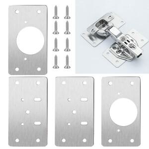 스테인레스 스틸 힌지 고정 플레이트 키트 문짝 장착 구멍 수리 가정 주방 찬장 가구