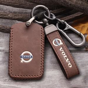 가죽 자동차 원격 키 케이스 커버 거치대 보호 볼보 호환 XC40 S90 V90  T5 T6 T8 폴스타 1 2 액세서리