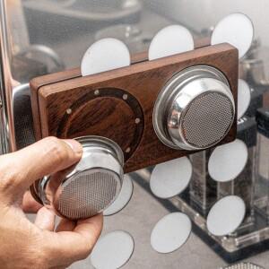 58mm 단단한 나무 커피 가루 그릇 수납함 보드 자기 벽 걸이자료 단일 더블 바구니 블라인드 랙