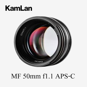 Kamlan 50mm f1.1APS-C 소니호환 E-마운트 Fuji X M4/3 캐논 호환 EOS-M 미러리스 카메라용 대형 조리개 수