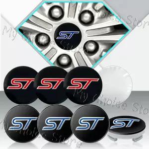 자동차휠캡 4Pcs 56mm/54mm ST 엠블럼 자동차 휠 센터 허브 캡 림 커버 스티커 장식 포드 포커스 Fiesta Ec