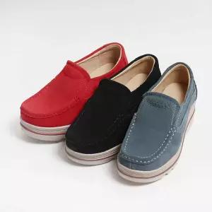 [백화점 정품] 원더슈즈 천연소가죽 하이업 컴포트 쿠션 미끄럼방지 키높이 슬립온 5.5CM BD-MH303