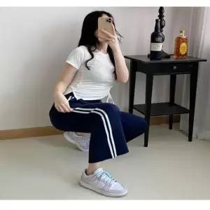 [의류] 여성 2선 트레이닝 팬츠 일자 허리밴딩 면바지 편한