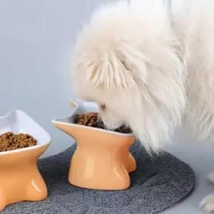 [반려] 고양이 얼굴 도자기 식기 애완동물 사료 그릇 반려동물 밥그릇 전용