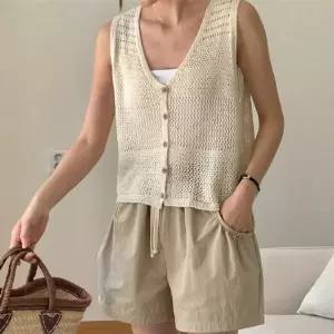 [하프클럽/릴룸]비비안 레이어드 망사 나시 조끼