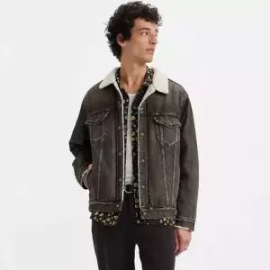 매장정품 리바이스 LEVIS 남성 릴렉스핏 쉐르파 양털 트러커자켓 흑청 A5784-0001 680987