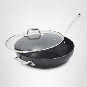 올클래드 HA1 하드 아노다이징 논스틱 셰프용 팬 12인치 인덕션 오븐 브로일러 세이프 500F 뚜껑 350F 냄비 및 쿡웨어 블랙