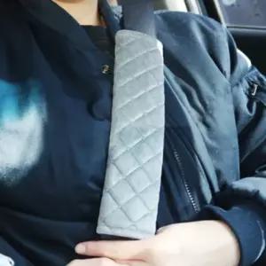 안전벨트 벨벳 커버 덮개 찍찍이 탈부착 차량용 회색