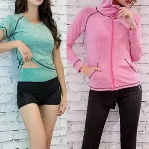 폴의상 여자 트레이닝 요가복 5종 반바지 집업 브라탑 세트