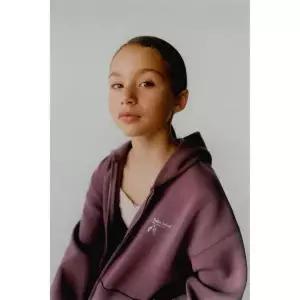 ZARA 모달 발레 지퍼 스웨트셔츠 - 로즈핑크 {WLM}