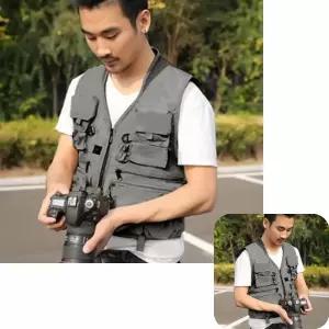 제이커 등산 아웃도어 레저 낚시조끼 멀티포켓 엑티브 그레이 망사 작업 XL