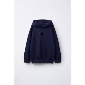 ZARA 별 스터드 후드 스웨트셔츠 - 블루 {WLM}