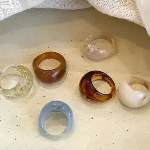 마블 아크릴 반지 투명 호마이카 포인트 링 볼륨 레이어드 패션소품 소품샵 플리마켓