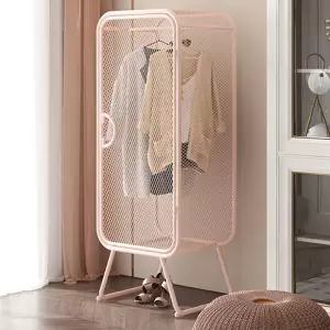 엔틱옷장 핑크 미닫이 행거형 골드 철제 오픈형 옷장