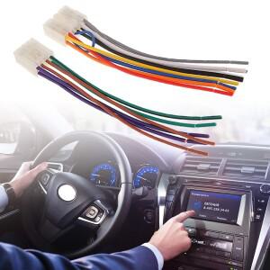 1세트 10 핀 + 6 자동차 스테레오 라디오/CD/DVD 플레이어 ISO 배선 하네스 커넥터 도요타 호환 6.3 액세서