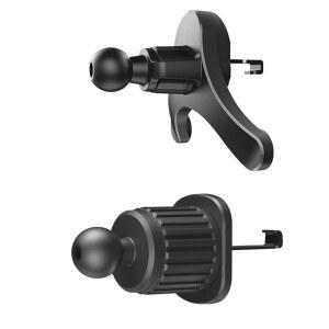 ThTRht 2팩 에어 벤트 클립 유니버설 카 마운트 0.67인치 17mm 조인트 볼 헤드 베이스 스탠드 거치대 그립 홀더 공기 배출구 후크 잠금 교체 GPS 브래킷 휴대폰 무선 충전 클램프용