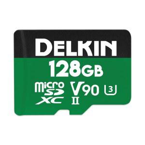 델킨 디바이스 128GB 파워 SD 카드 UHS II (U3 / V90) 읽기 300MB/s 쓰기 250MB/s 8K 4K 3D HDR 360 녹화 어댑터