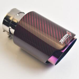 보라색 배기 파이프 광택 트윌 레드 섬유 카본 자동차 개조 노즐 테일 머플러 팁