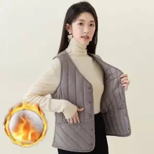 경량 브이넥 베스트 포켓 여성 블랙 여자 예쁜 수면 퀼팅 겨울 패딩 누빔 간절기 조끼