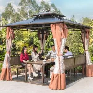 팔각 정자 야외 조립식 파고라 정원 농막 옥상 파빌리온