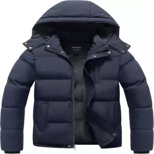 크리스누노 남성 겨울 코트 방수 따뜻한 패딩 재킷 퀼팅 단열 버블 후드 포함