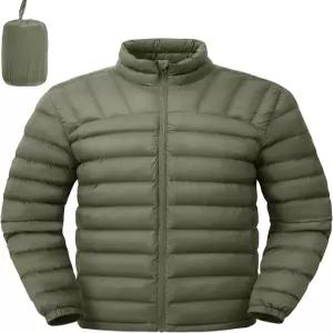 로드루코 남성 퍼퍼 재킷 경량 포장 가능 방수 겨울 퍼피 코트 여행용 스키용